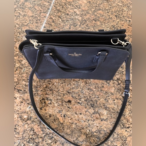 Kate Spade Laurel Way Reese Satchel Bag.  Black with gold lettering. - Picture 4 of 8